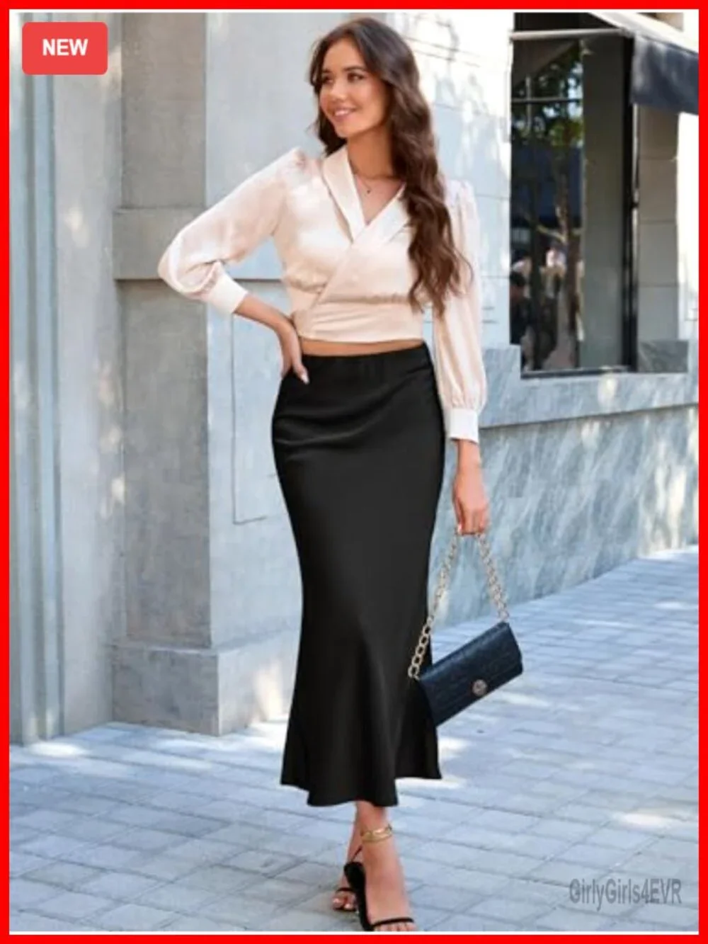 Womens Satin Fishtail Maxi Skirt High Waist Elegant Formal Long Skirt